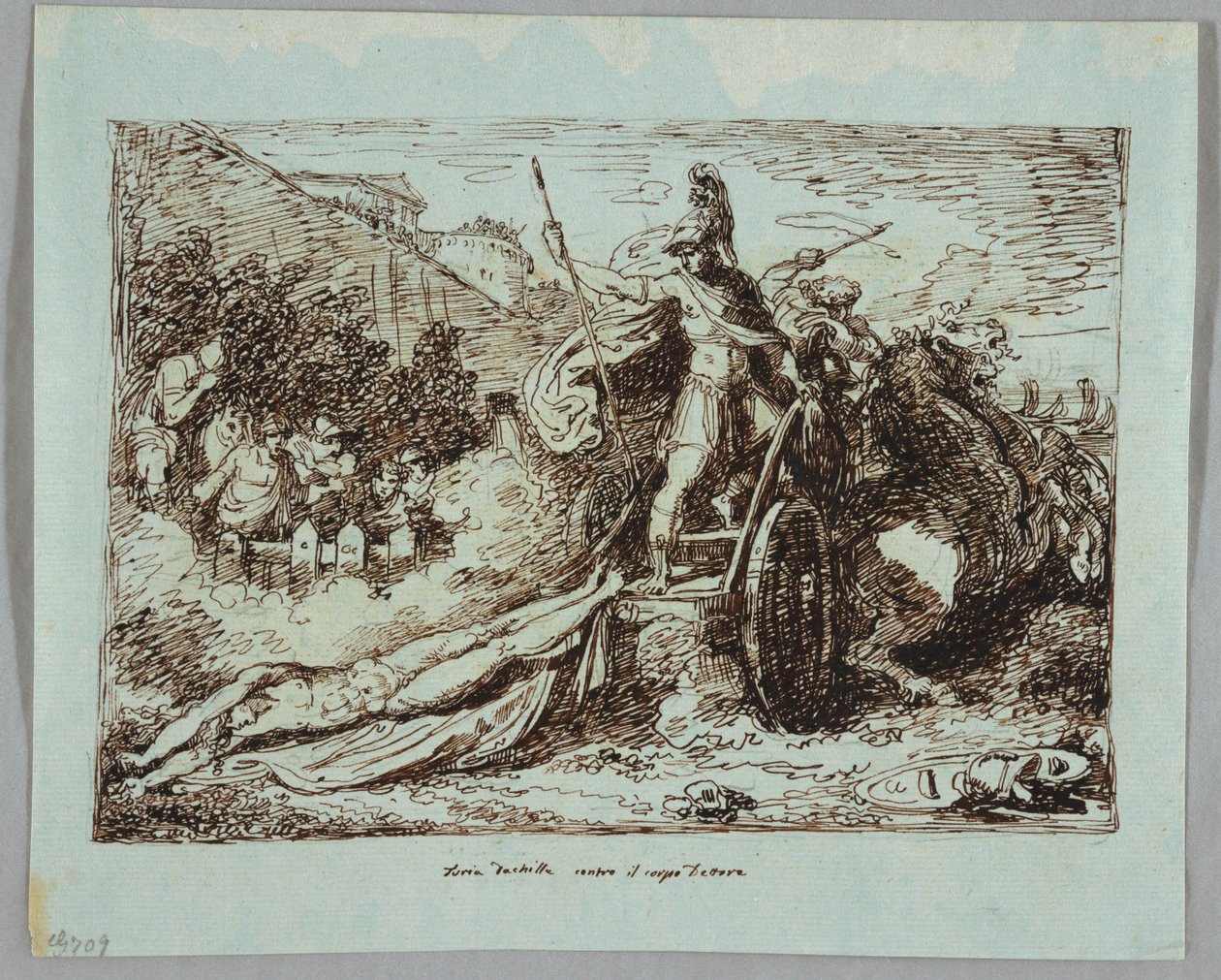 Achilles schleppt den Körper von Hector von Felice Giani