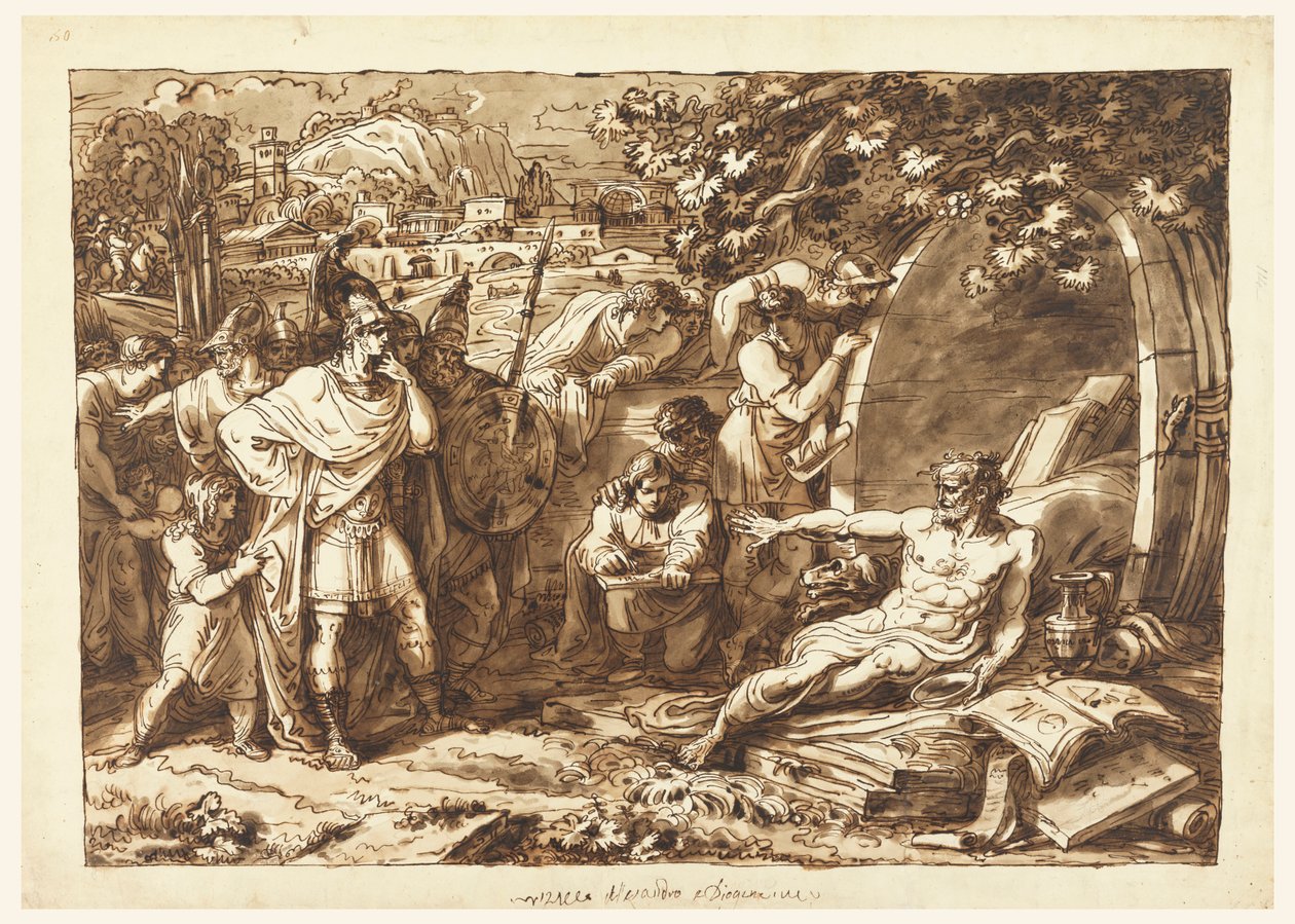 Alexander der Große und Diogenes von Felice Giani
