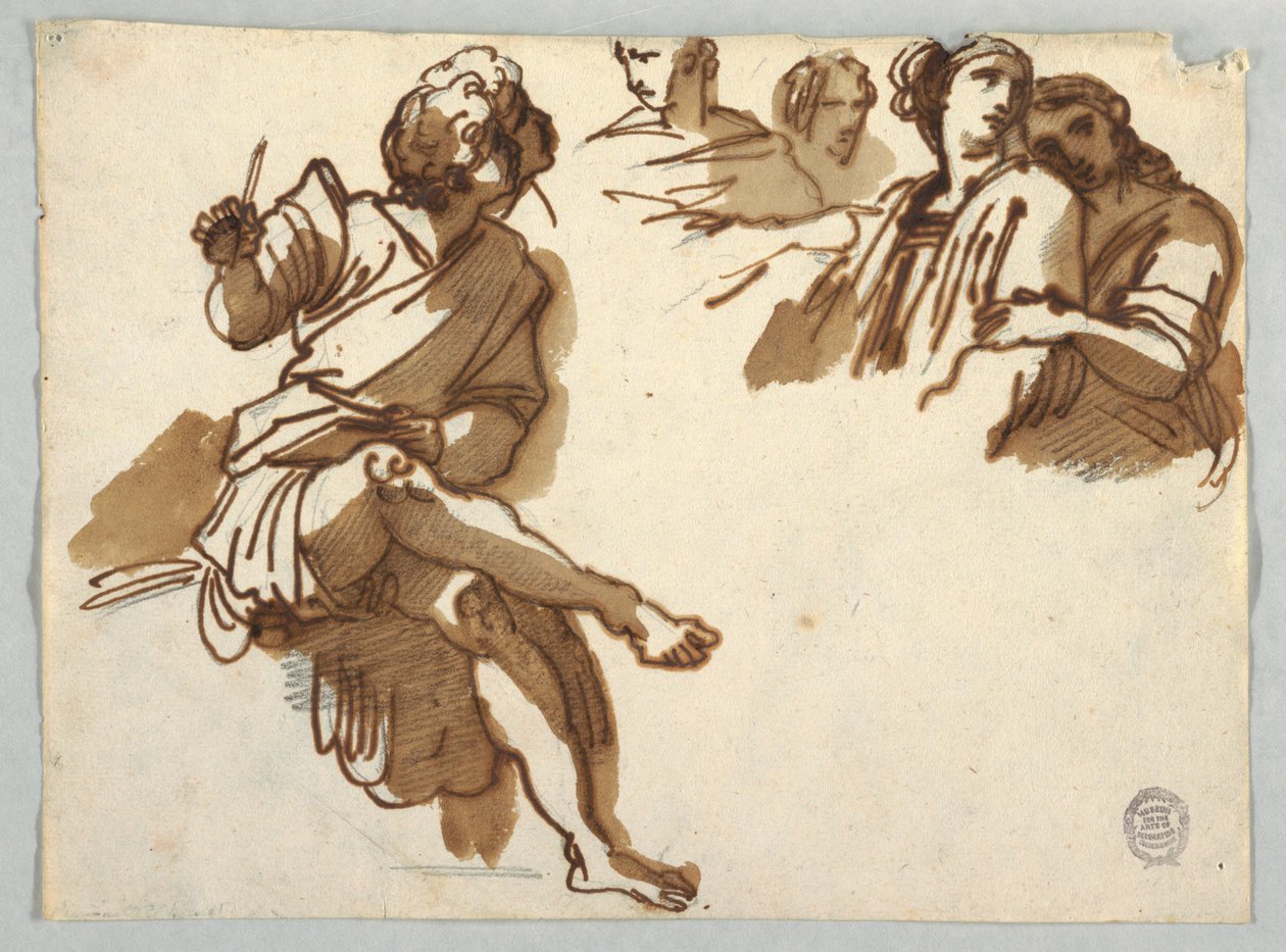 Fünf Figuren vom Parnass von Raphael Sanzio von Felice Giani