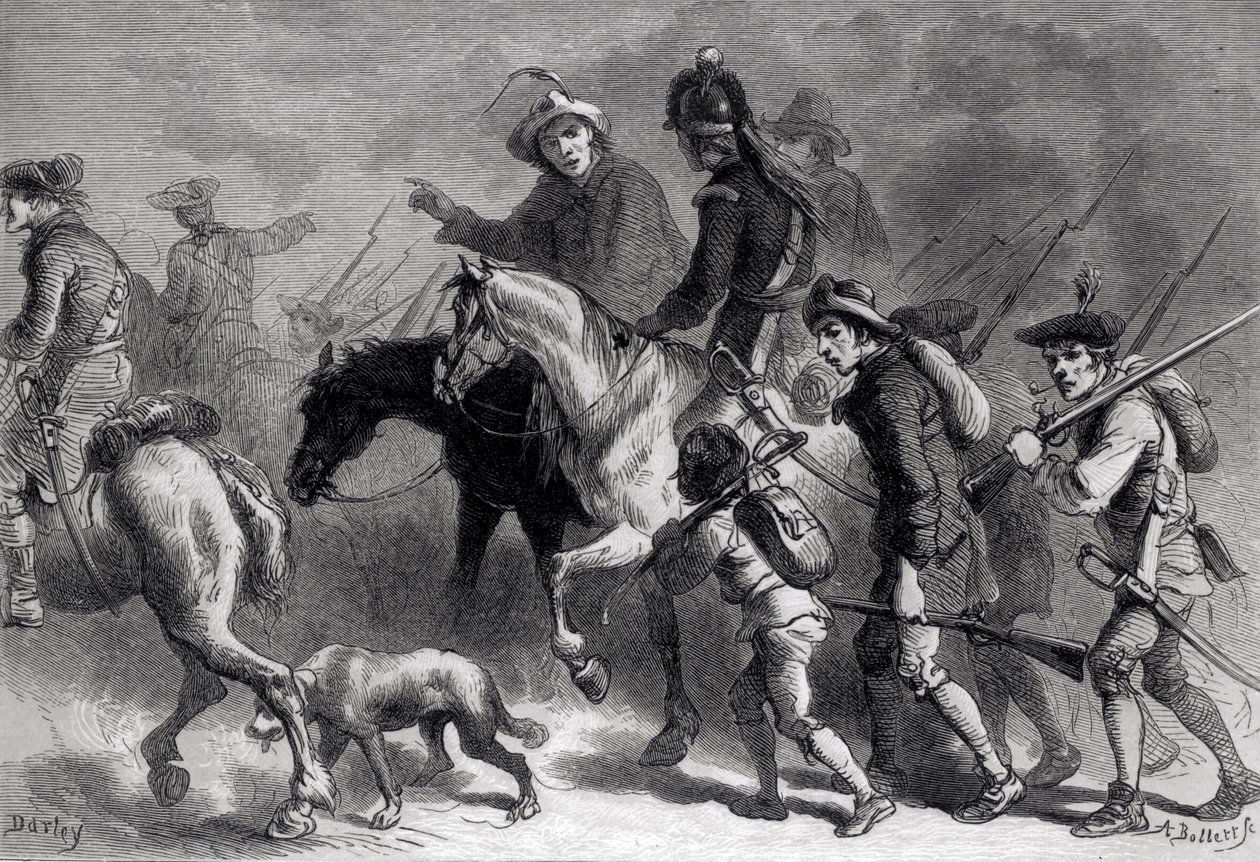 Aufstand der Neuengland-Bauern, graviert von A. Bollett von Felix Octavius Carr Darley