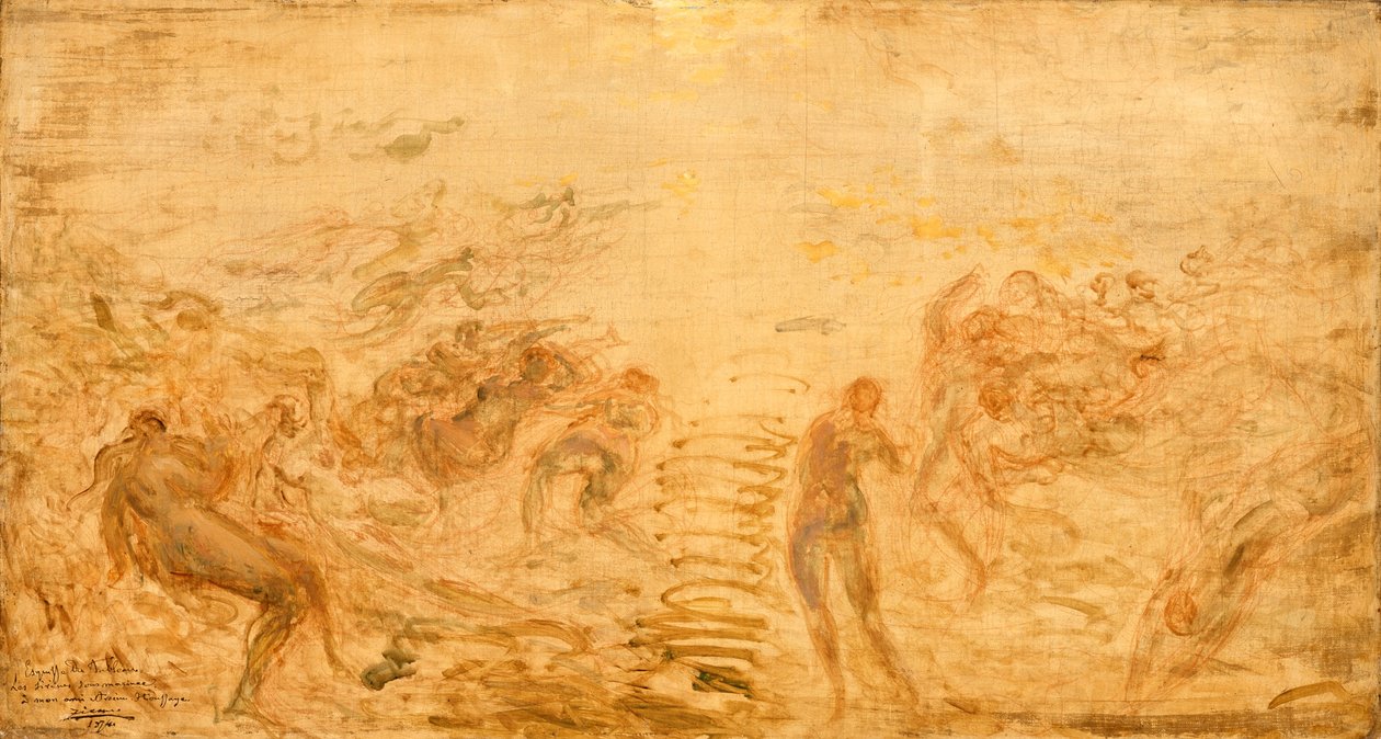 Meerjungfrauen unter Wasser, 1874 von Félix Ziem