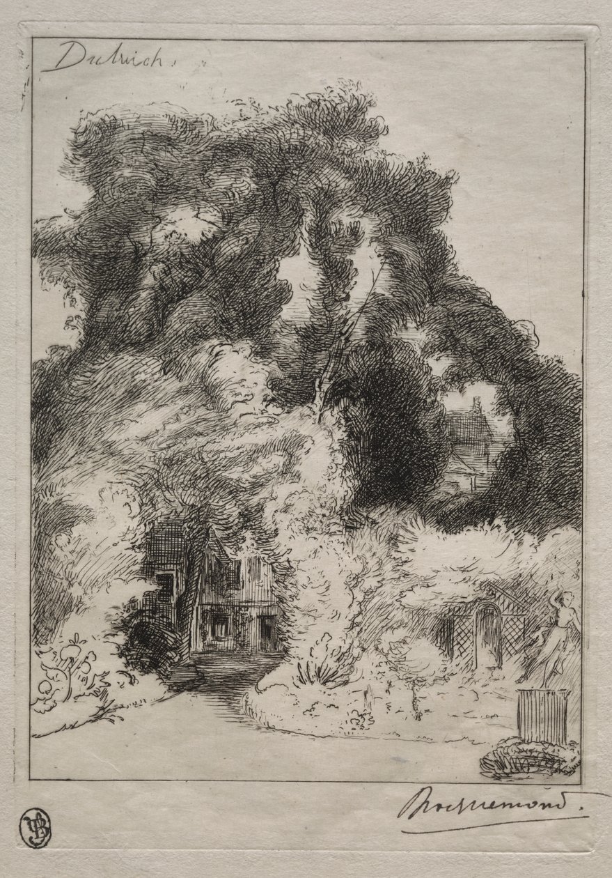 Der Garten des Gasthofs in Dulwich von Felix Bracquemond