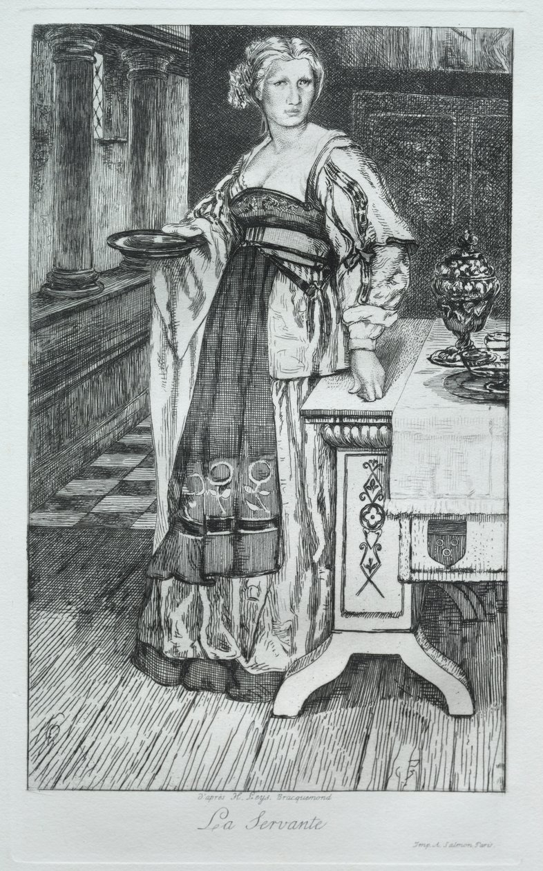 Die Magd, nach H. Leys von Felix Bracquemond