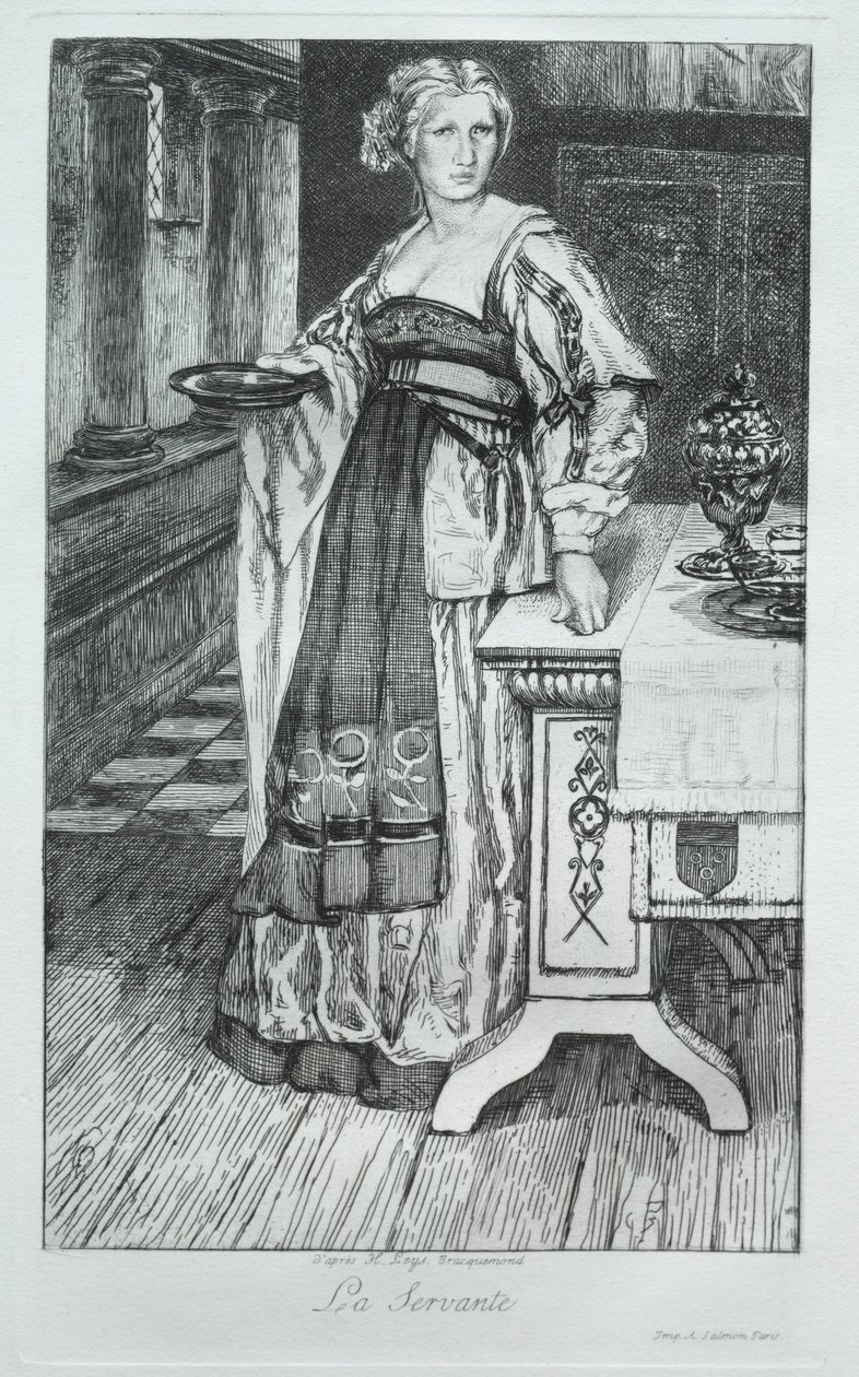 Die Magd, nach H. Leys von Felix Bracquemond