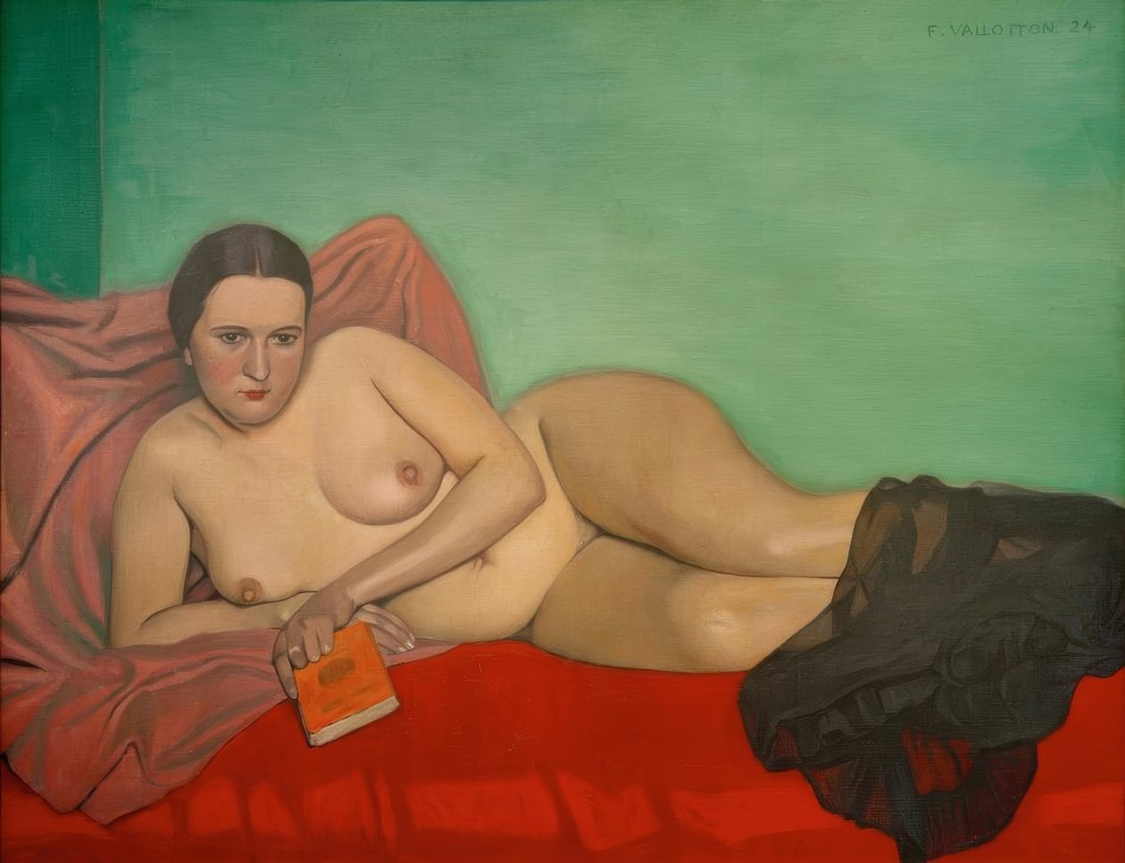 Nackte Frau mit Buch von Felix Edouard Vallotton