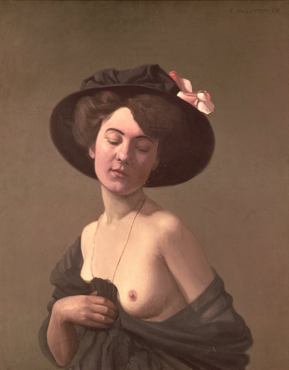 Dame mit Hut, 1908 von Felix Edouard Vallotton