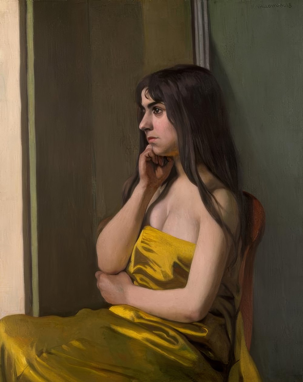 Der gelbe Stoff von Felix Edouard Vallotton