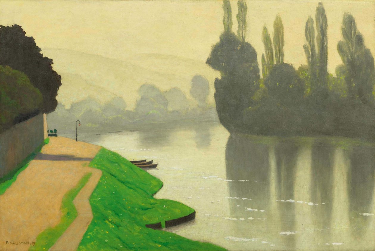 Morgennebel bei Andelys, 1917 von Felix Edouard Vallotton
