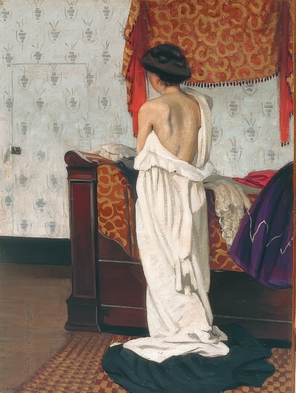 Rückenakt in einem Interieur von Felix Edouard Vallotton