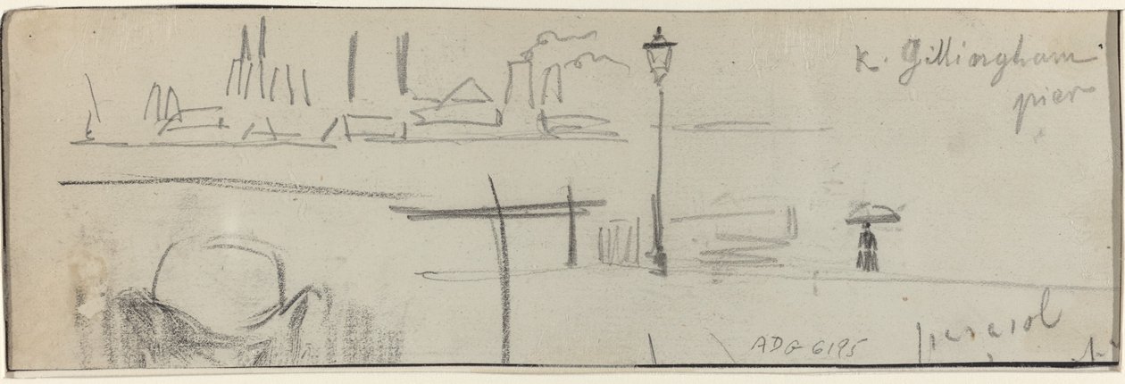Gillingham Pier, London [verso], ca. 1884 von Felix Hilaire Buhot