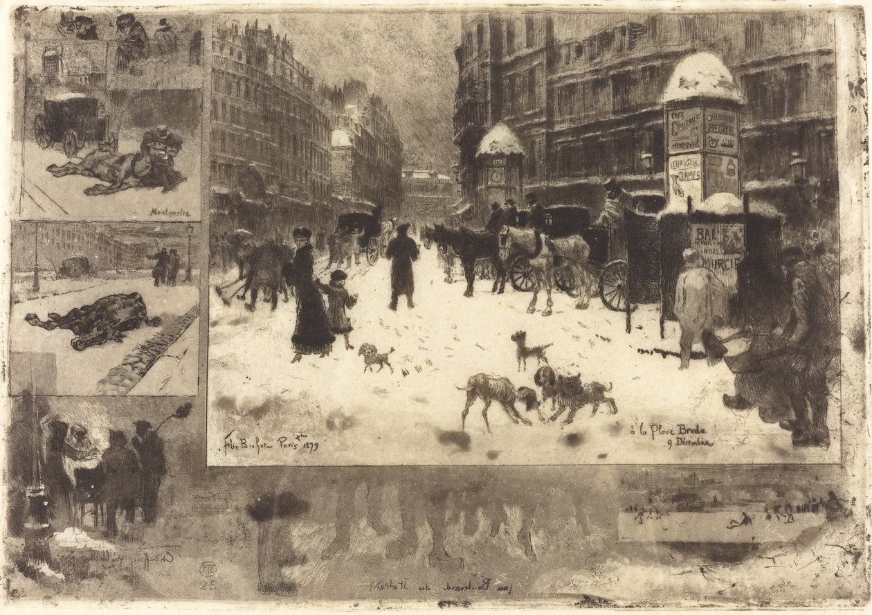 Winter in Paris, 1879 von Felix Hilaire Buhot