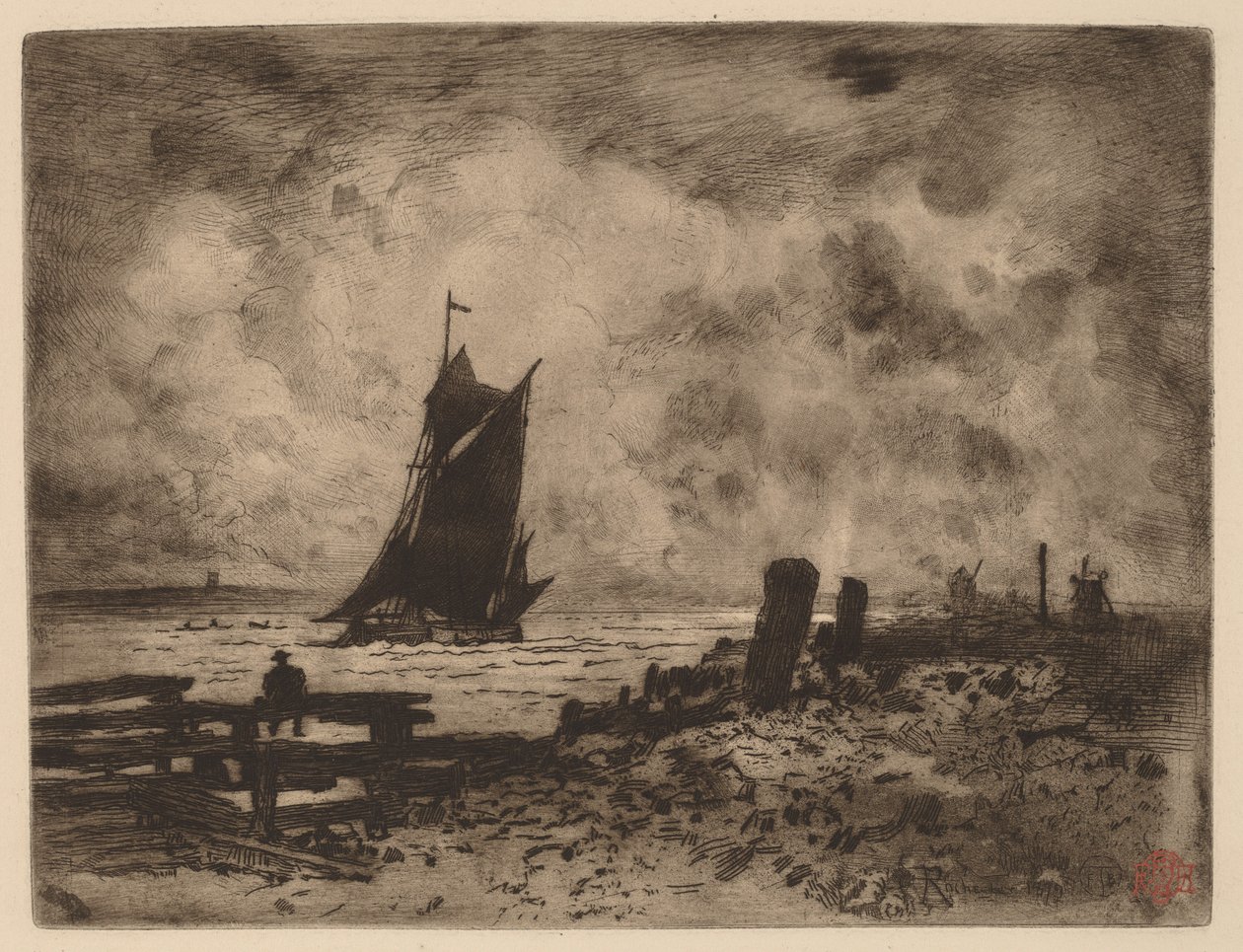 Marine: Souvenir von Medway, 1879 von Felix Hilaire Buhot