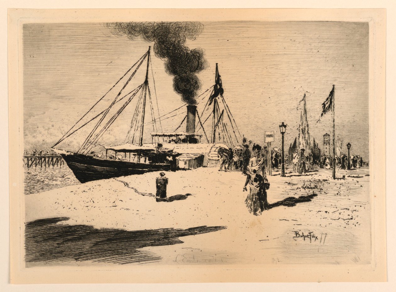 Wintermorgen an den Kais von Felix Hilaire Buhot