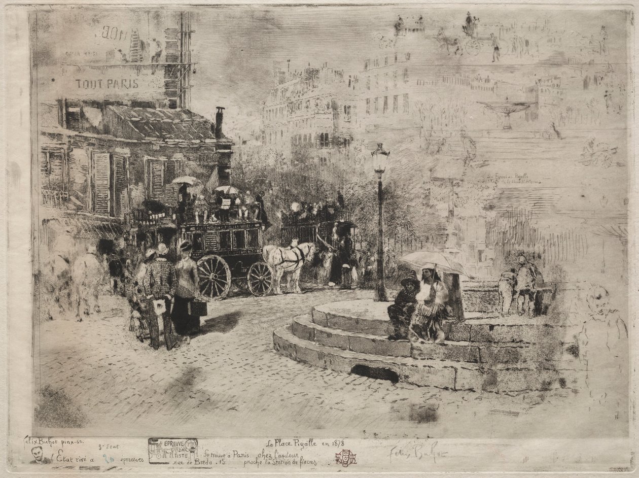 Place Pigalle im Jahr 1878, 1878 von Felix Hilaire Buhot