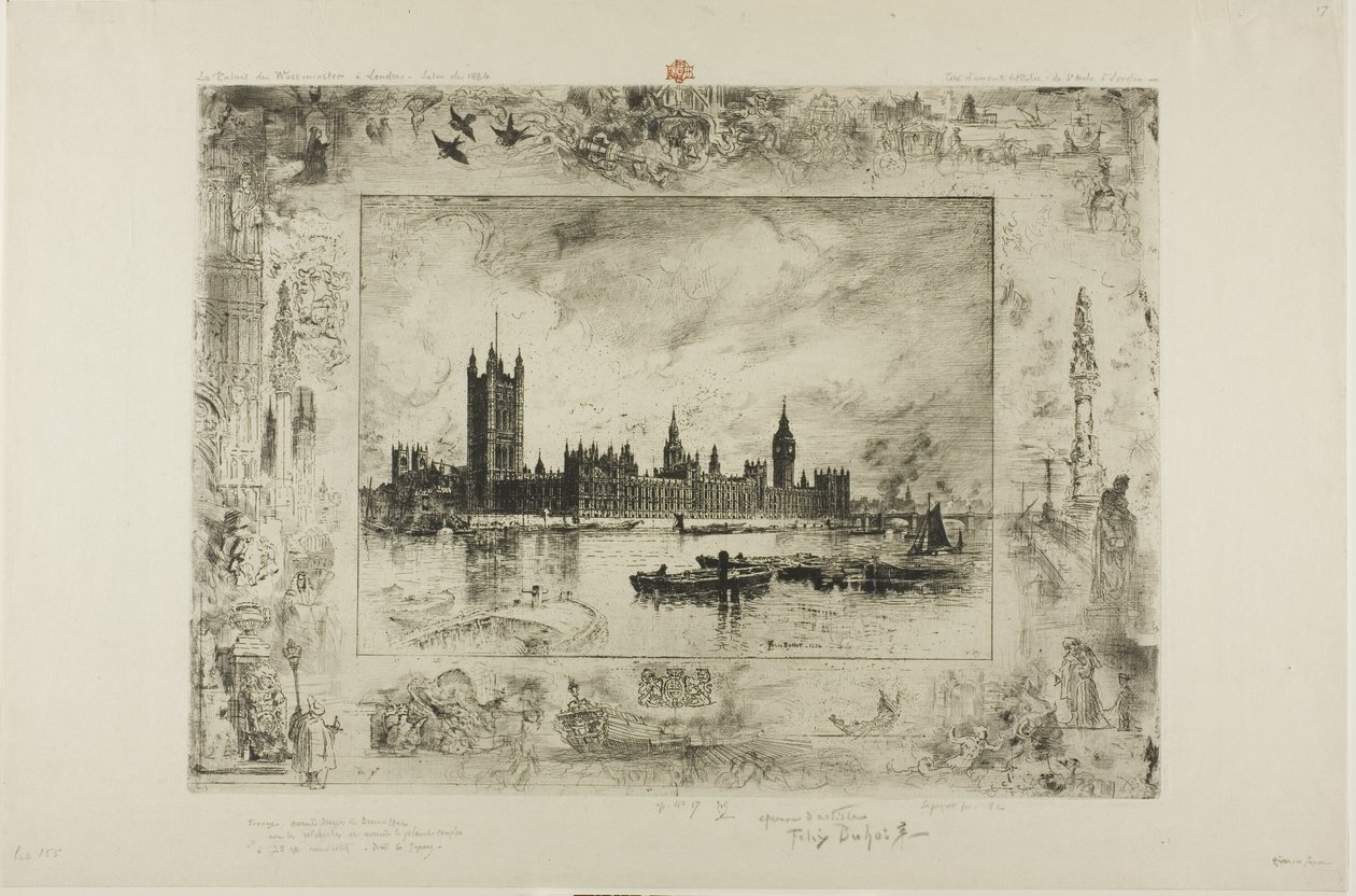 Palast von Westminster von Felix Hilaire Buhot