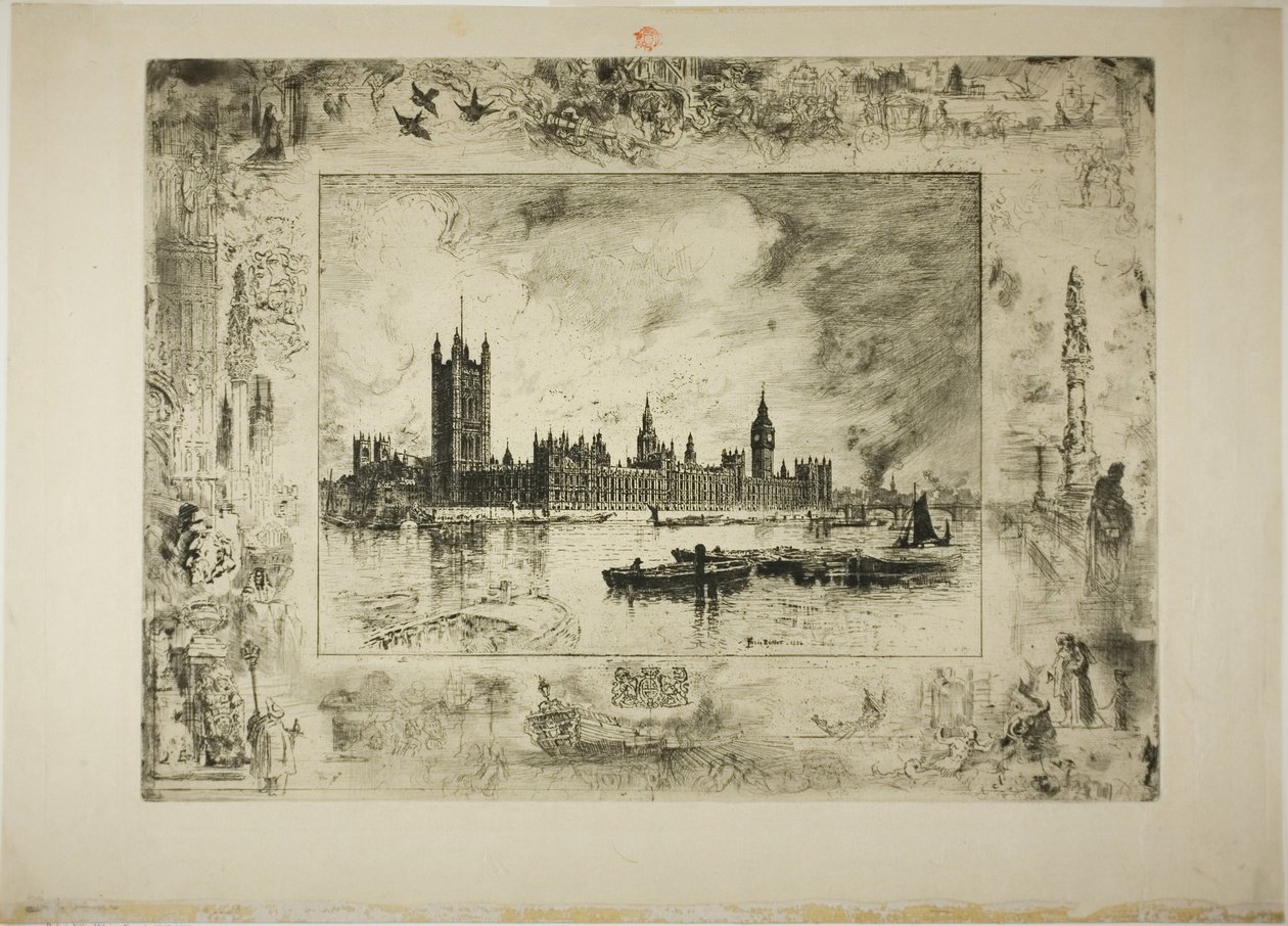 Palast von Westminster von Felix Hilaire Buhot