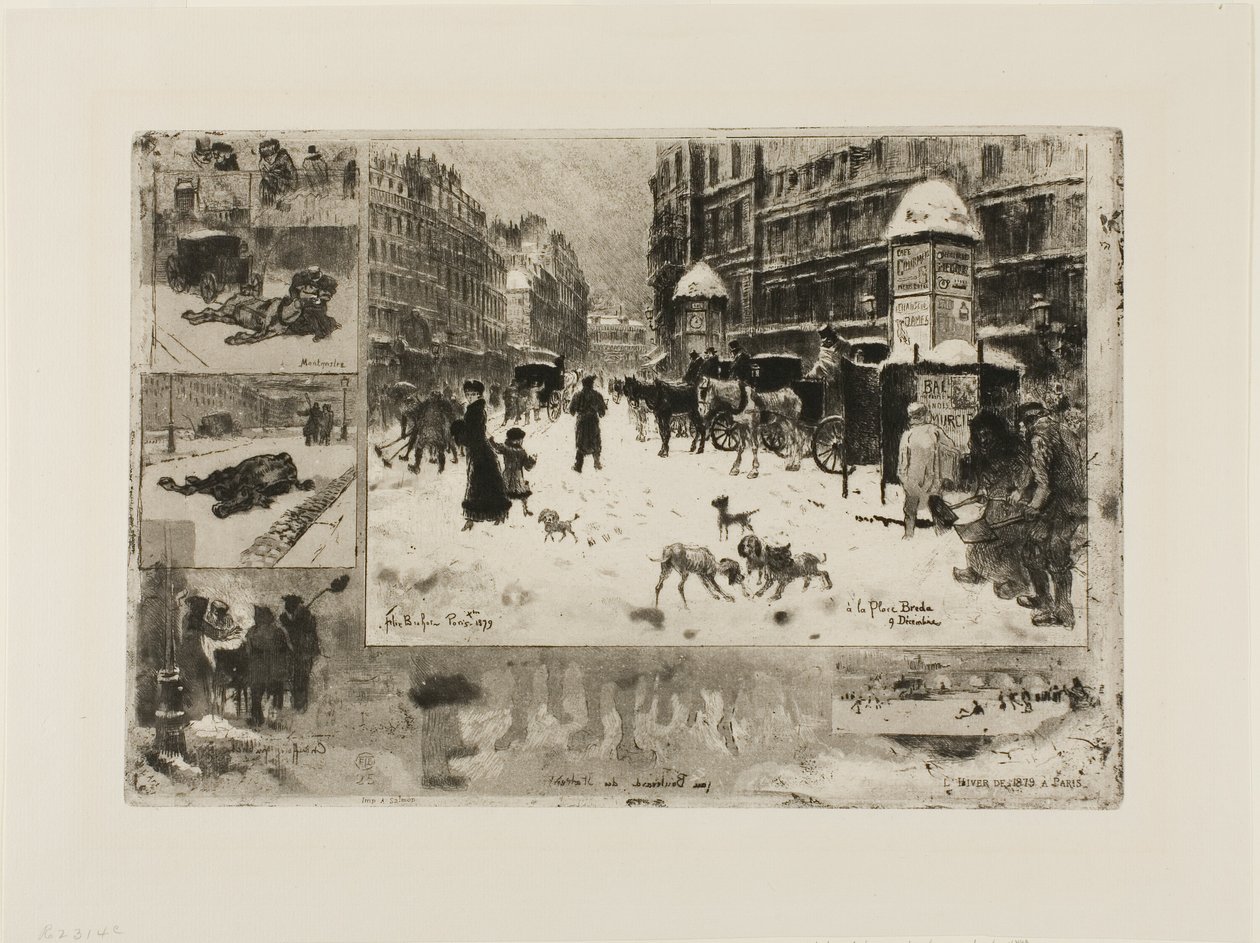 Winter in Paris von Felix Hilaire Buhot
