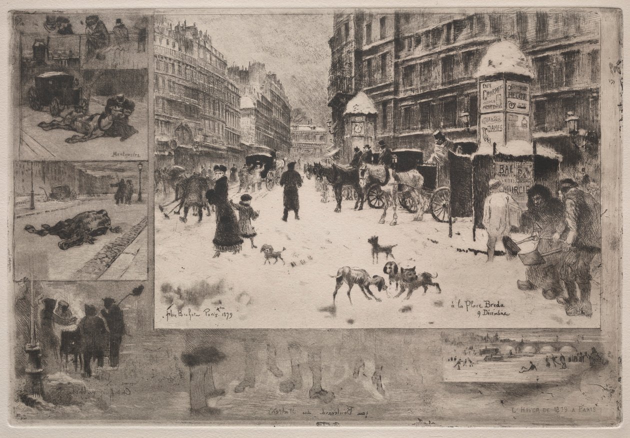 Winter in Paris, 1879 von Felix Hilaire Buhot