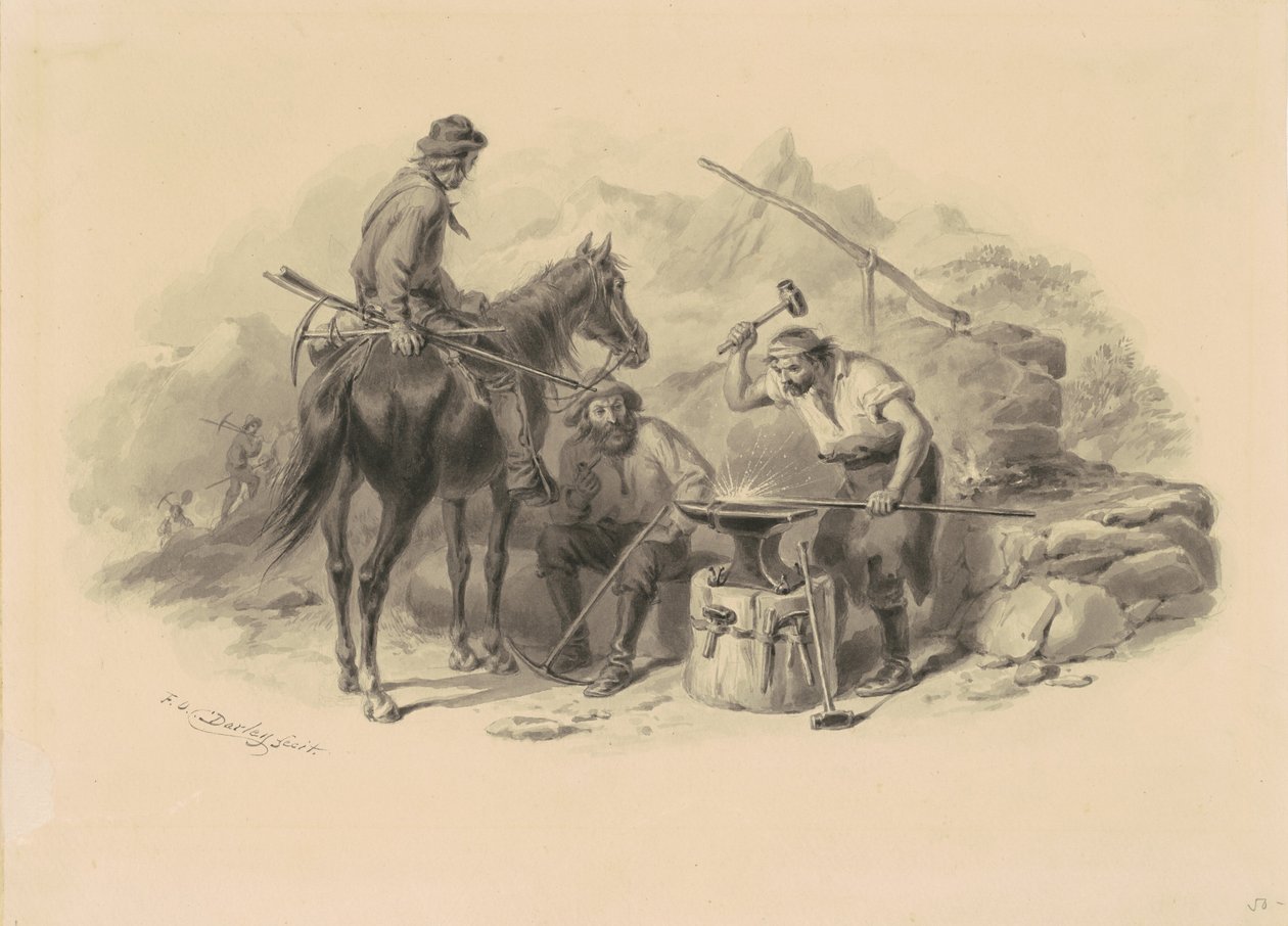 Schmied in den Goldfeldern von Felix Octavius Carr Darley