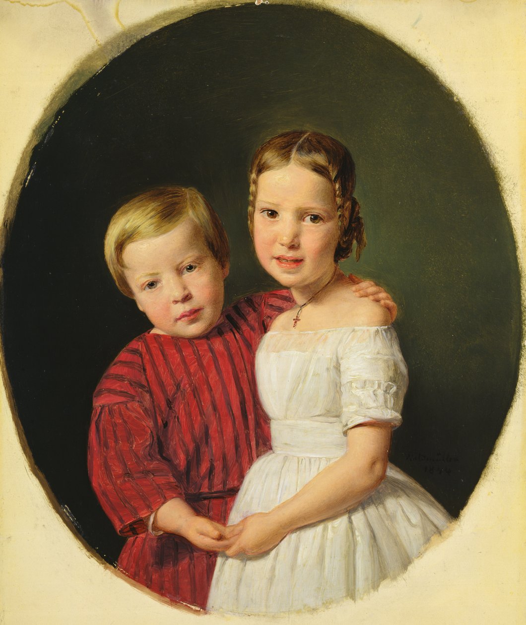 Porträt von zwei Kindern, 1844 von Ferdinand Georg Waldmuller