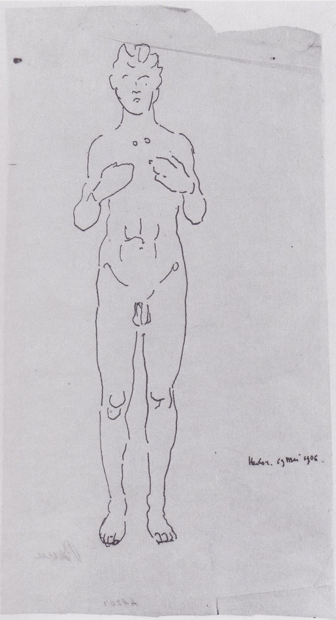 Figurenstudie zum Blick ins Unendliche III von Ferdinand Hodler