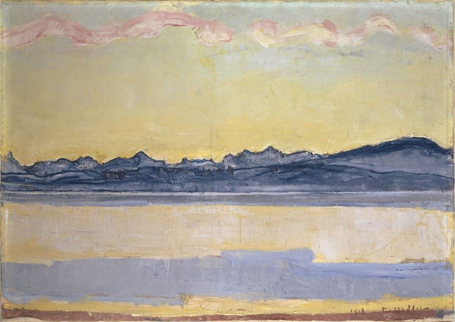 Mont-Blanc mit rosa Wolke von Ferdinand Hodler