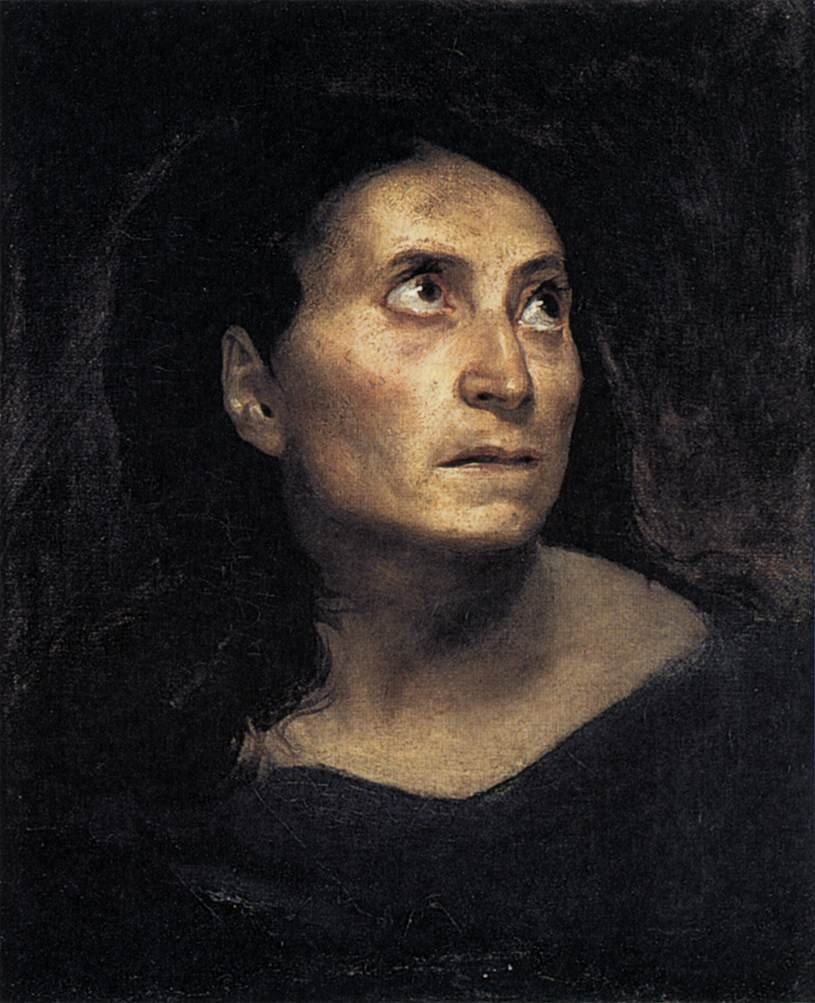 Kopf einer alten Frau von Ferdinand Victor Eugene Delacroix