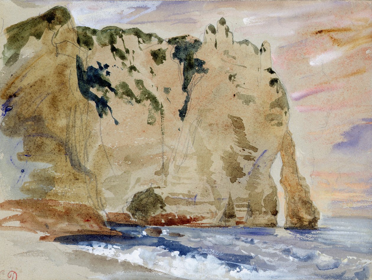 Klippen von Etretat. Der Pied du Cheval, 1838 von Ferdinand Victor Eugene Delacroix