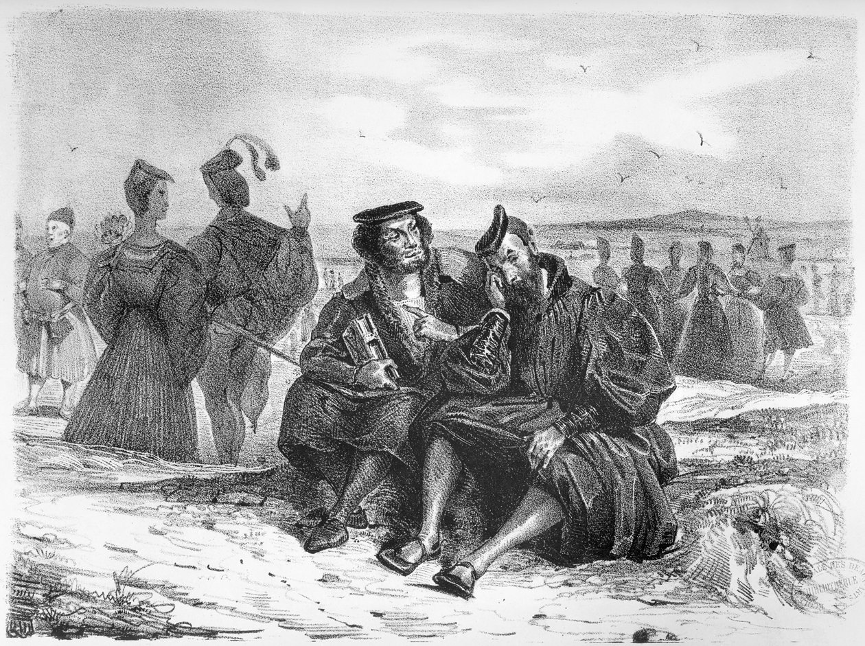 Faust und Wagner im Gespräch, Illustration zu Faust von Goethe von Ferdinand Victor Eugene Delacroix