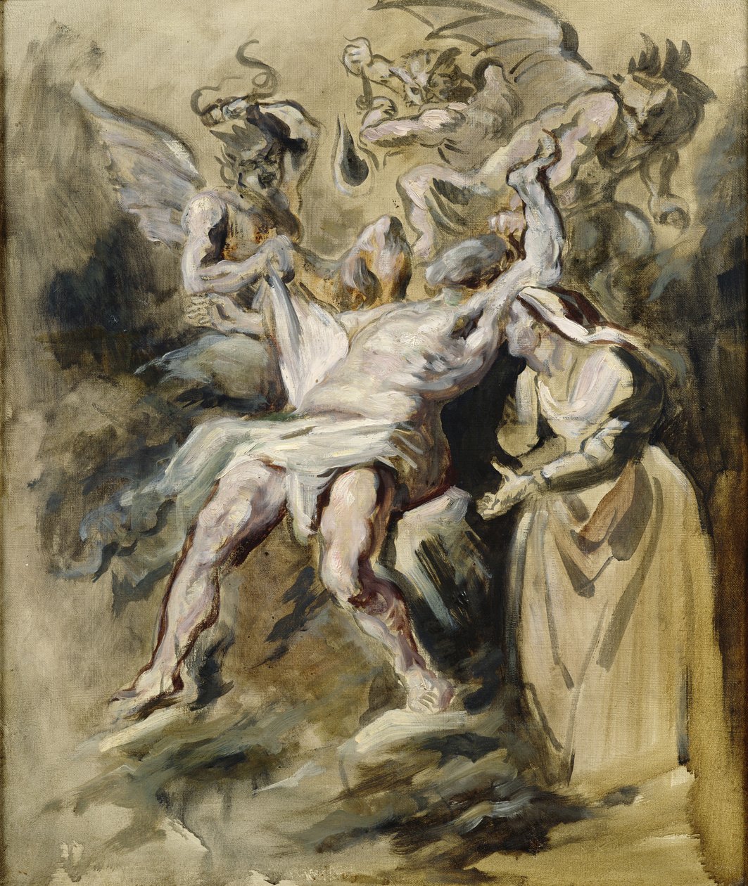 Hiob wird von Dämonen gequält von Ferdinand Victor Eugene Delacroix