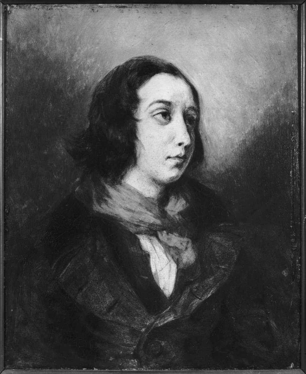 Porträt von George Sand, 1838 von Ferdinand Victor Eugene Delacroix