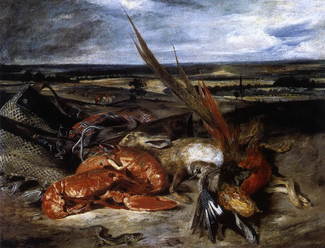 Stillleben mit Hummer von Ferdinand Victor Eugene Delacroix