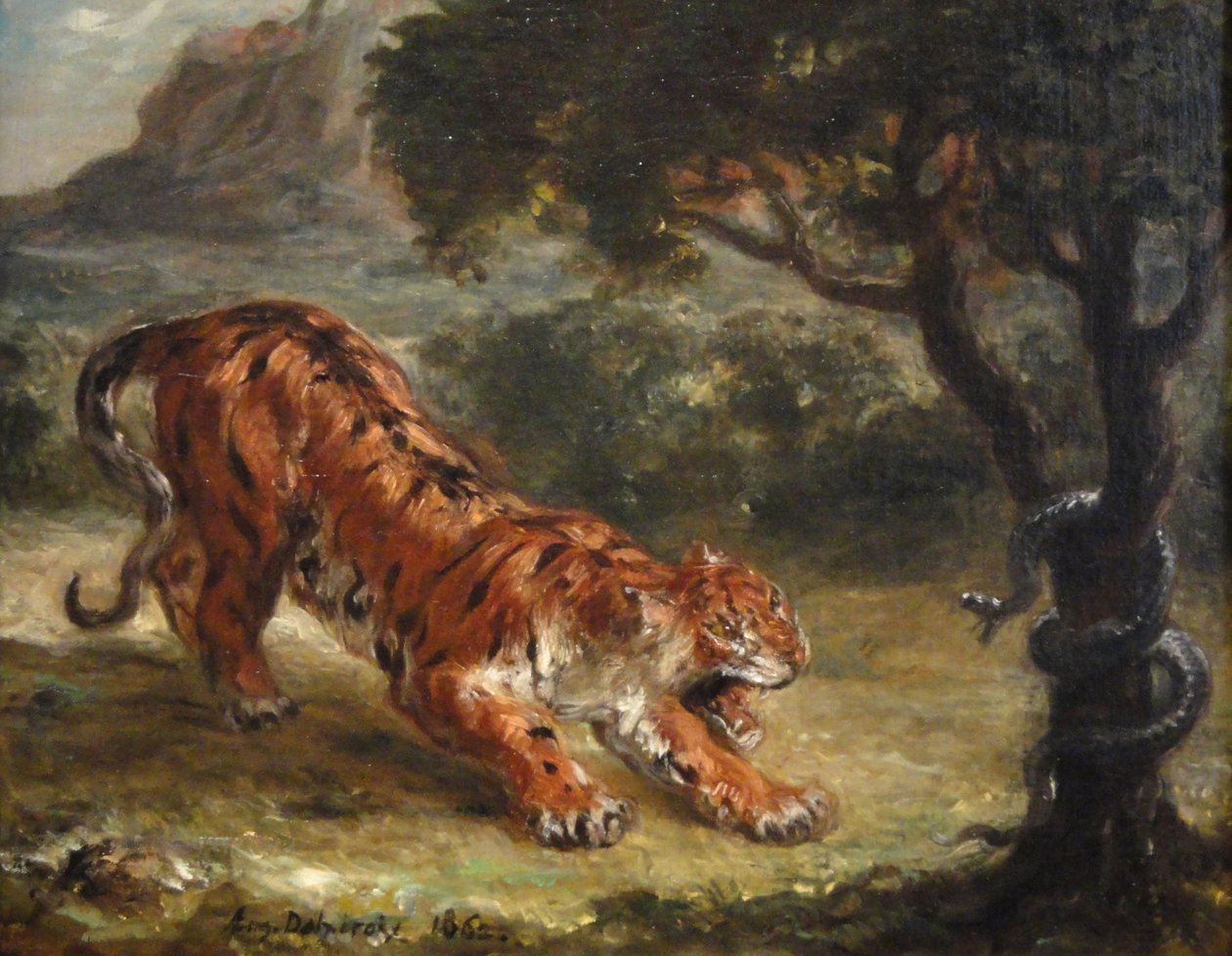 Tiger und Schlange von Ferdinand Victor Eugene Delacroix