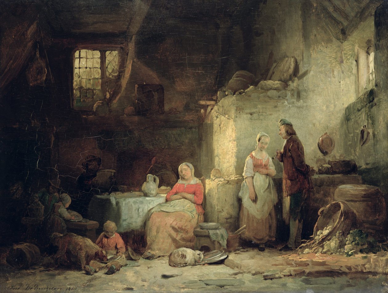 Gespräch nach dem Essen, 1840 von Ferdinand de Braekeleer