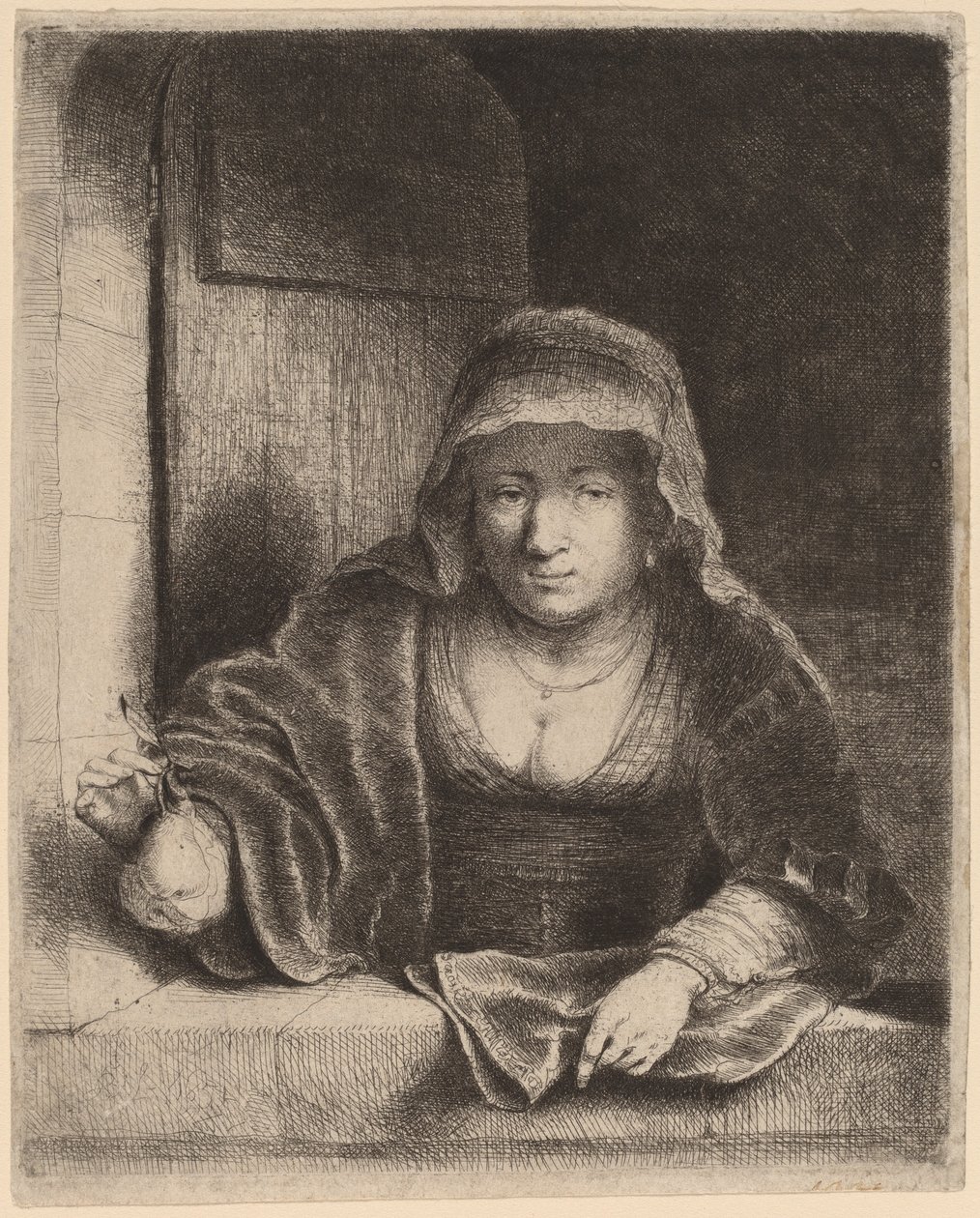 Die Frau mit der Birne von Ferdinand Bol
