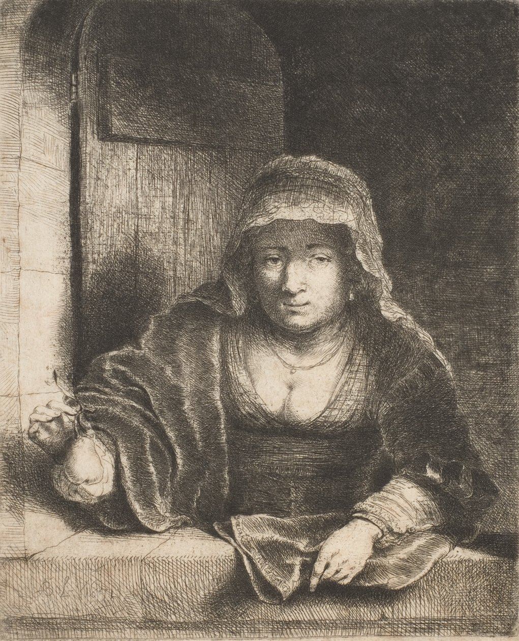 Frau mit einer Birne, 17. Jahrhundert von Ferdinand Bol