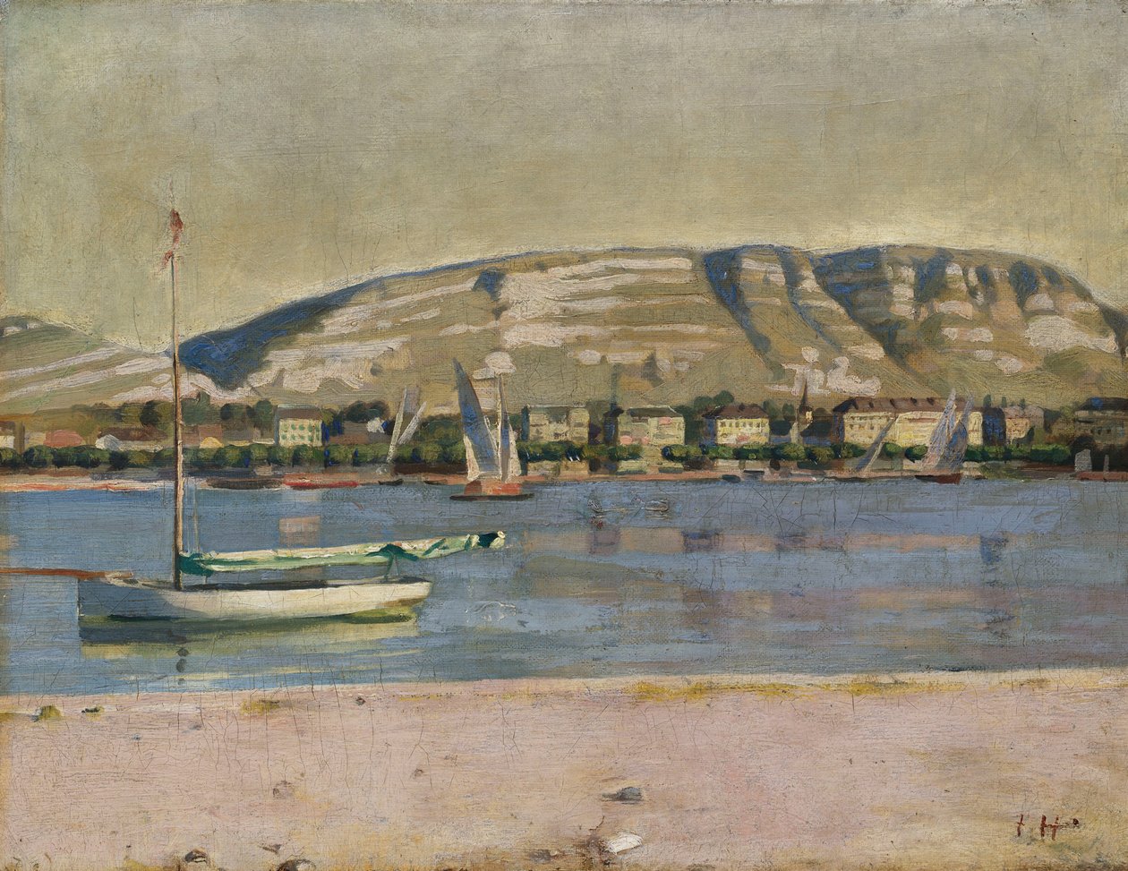 Genfer Hafen und der Saleve, 1878 von Ferdinand Hodler