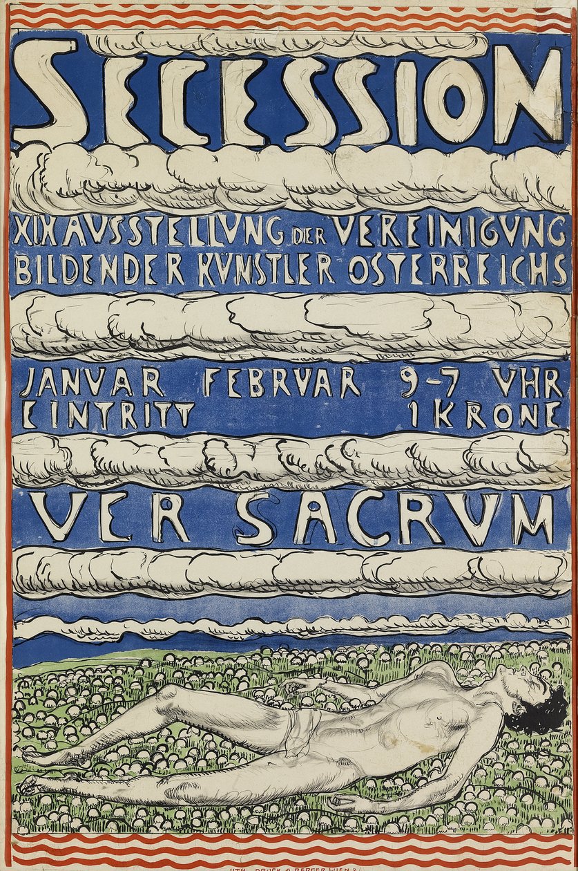 Plakat für die Wiener Secessionsausstellung von Ferdinand Hodler