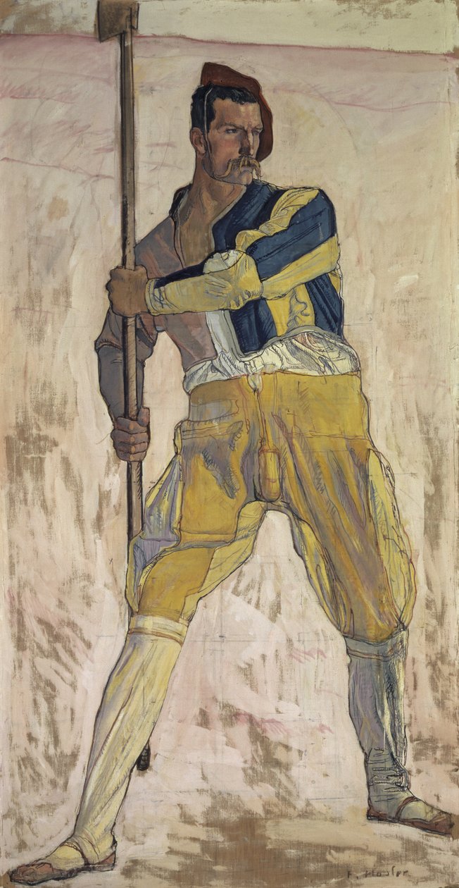 Krieger mit Hellebarde, um 1898 von Ferdinand Hodler