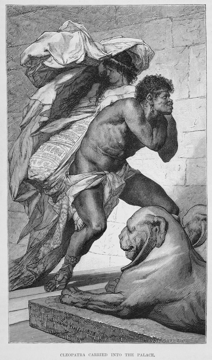 Kleopatra wird in den Palast getragen von Ferdinand Keller