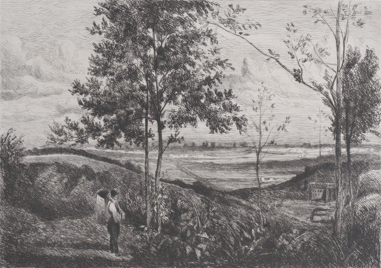 Landschaft nach Corot, 1873-90 von Ferdinand Lefman