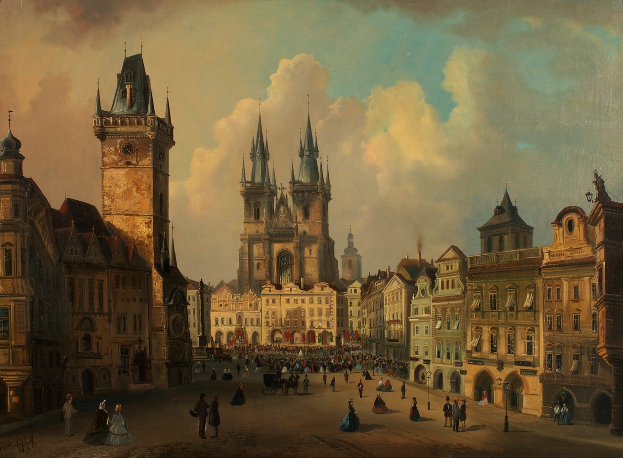 Der Altstädter Ring in Prag von Ferdinand Lepie