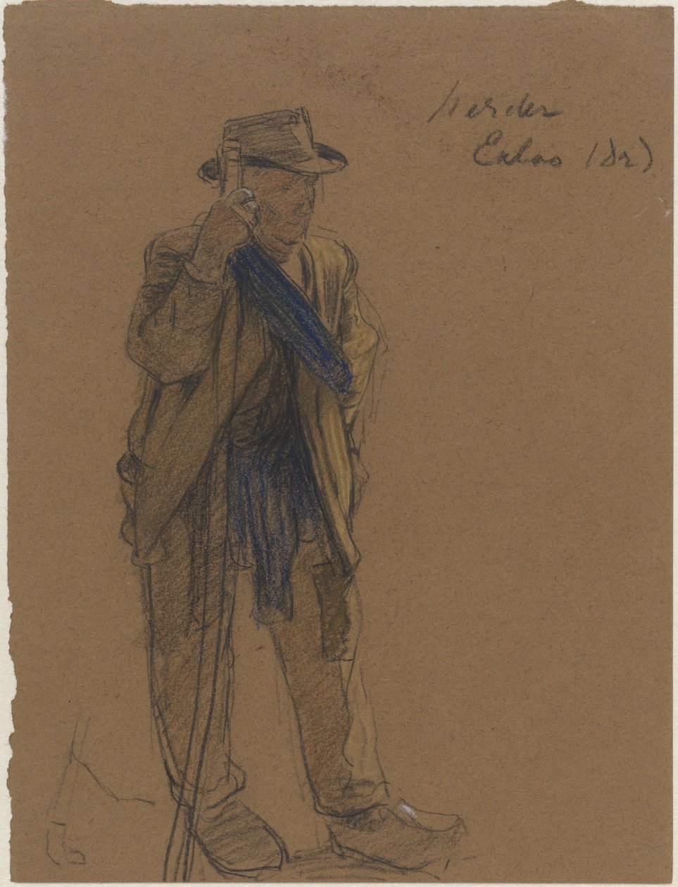 Stehender Hirte in Exloo von Ferdinand Oldewelt
