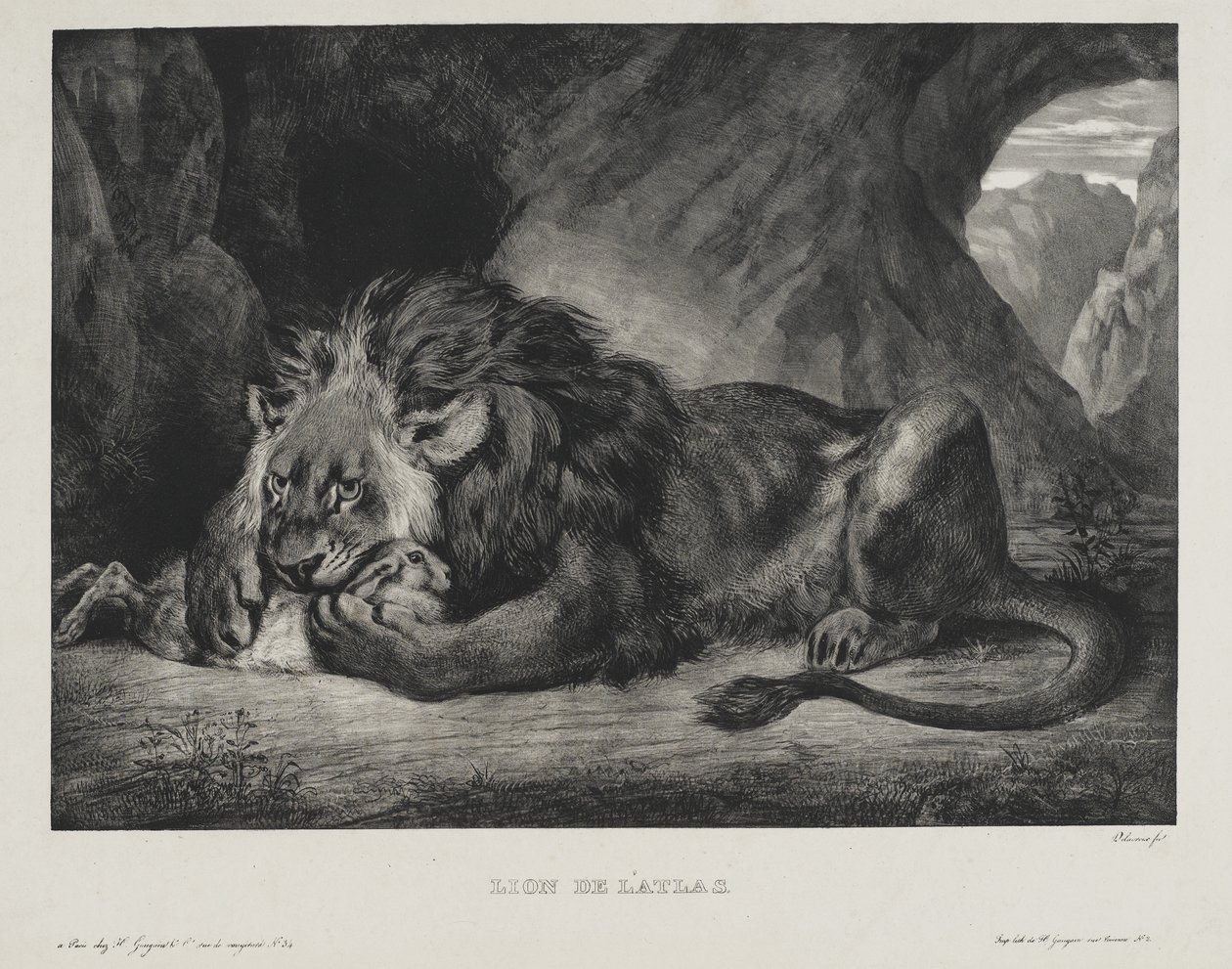 Atlaslöwe, 1829 von Ferdinand Victor Eugene Delacroix