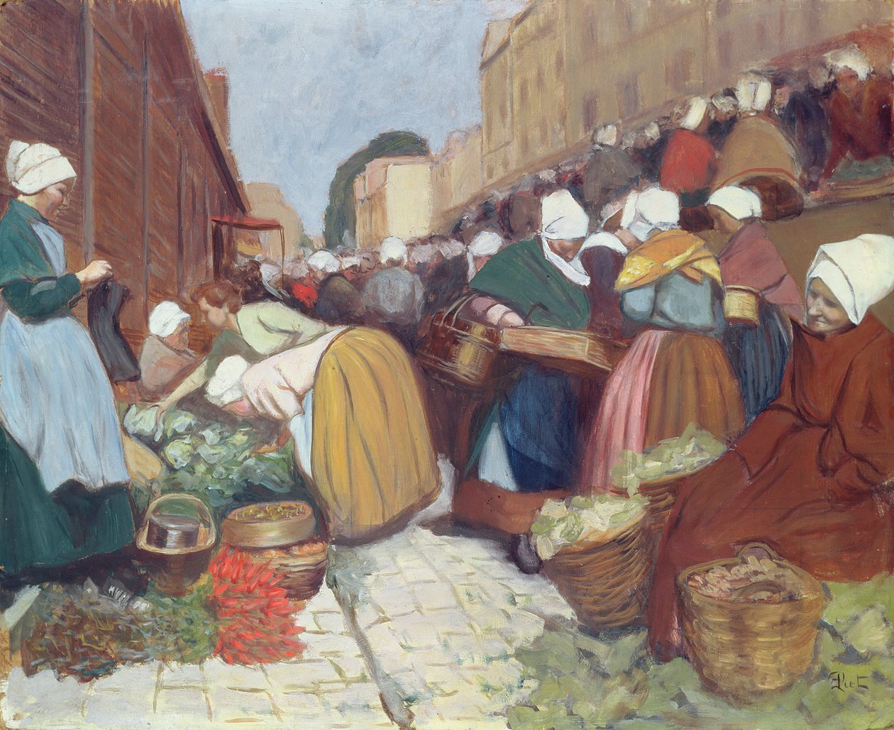 Markt in Brest, ca. 1899 von Fernand Piet