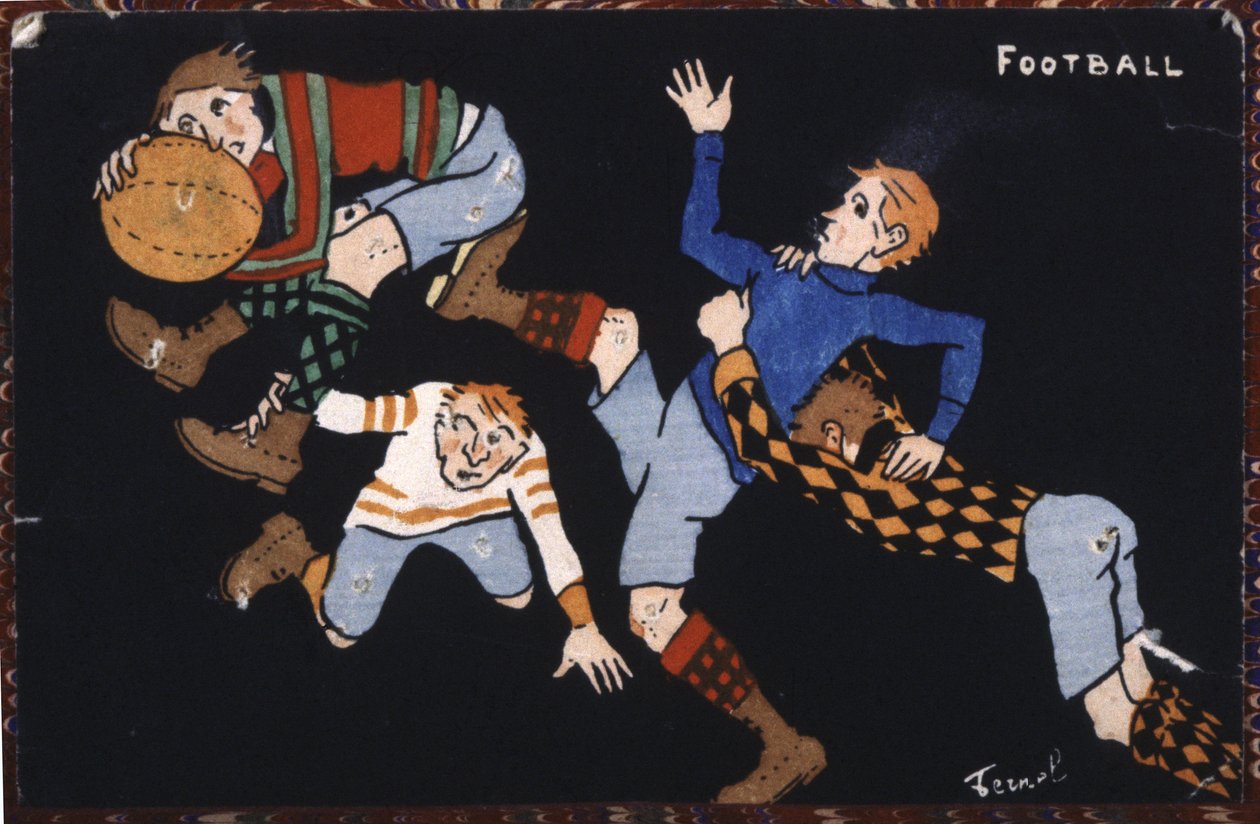 Fußball, frühes 20. Jahrhundert (Illustration) von Fernand Fernel