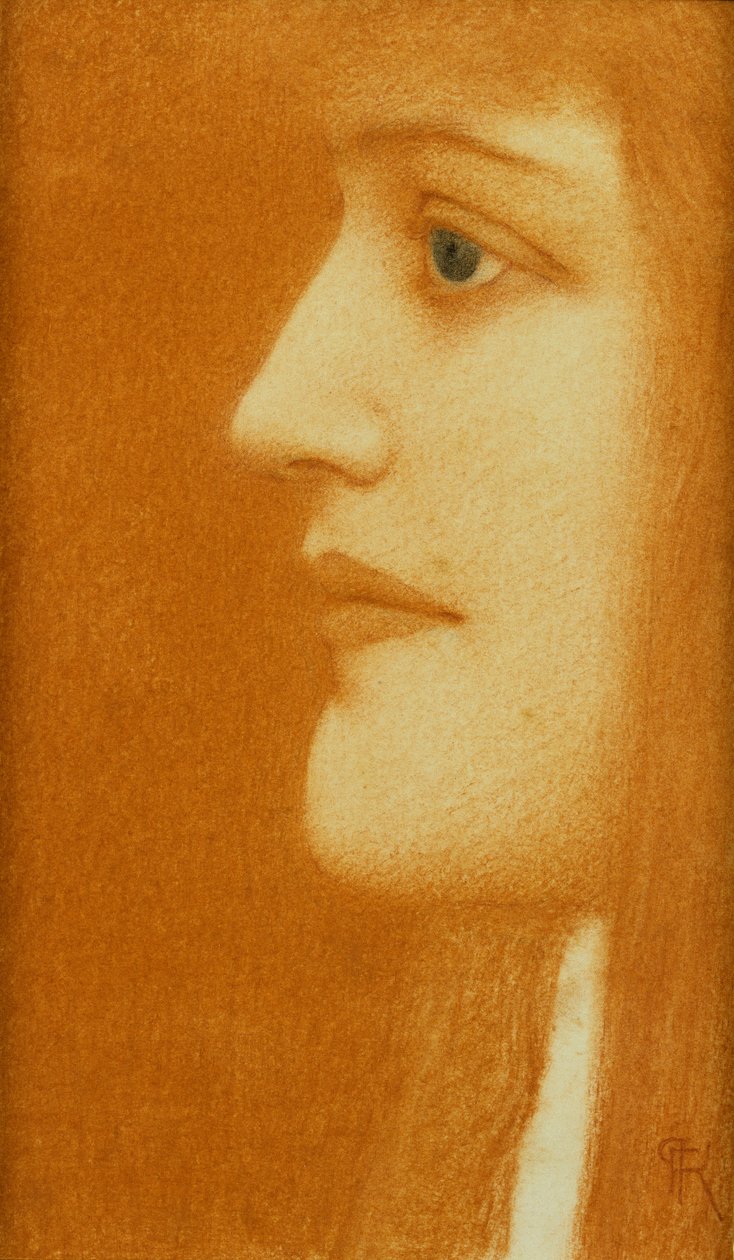 Studie einer Frau im Profil, 1910 von Fernand Khnopff
