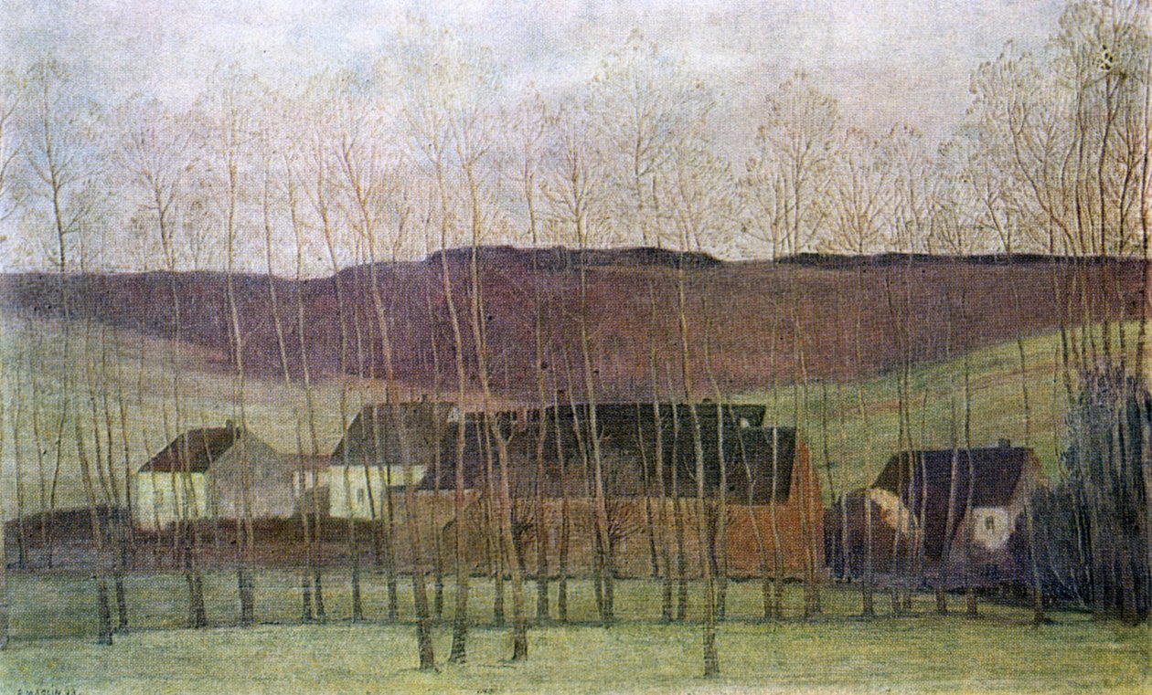 Landschaft mit Gebäuden, 1898 von Fernand Maglin