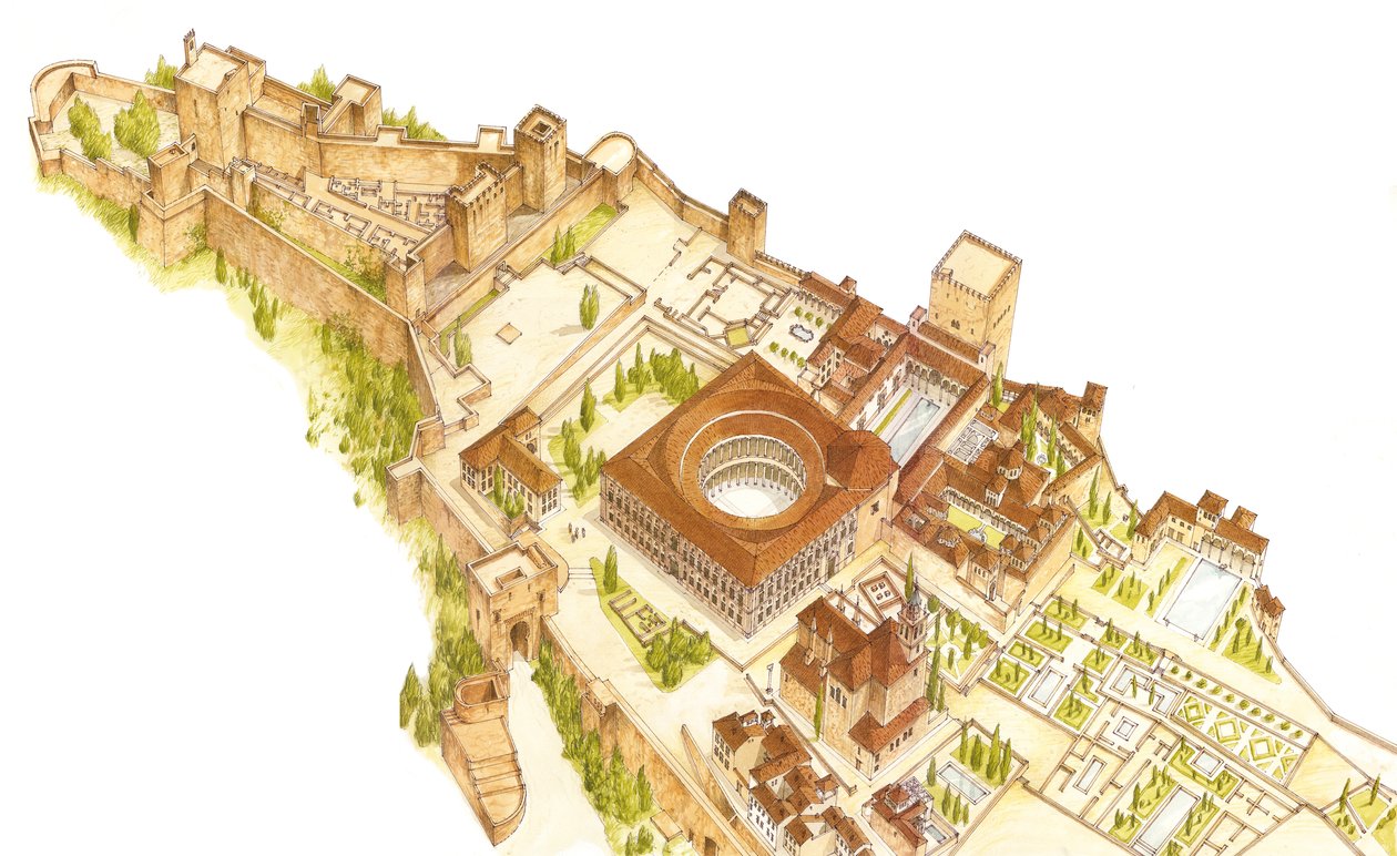 Alhambra, Granada, Spanien. Burg und Paläste von Fernando Aznar Cenamor