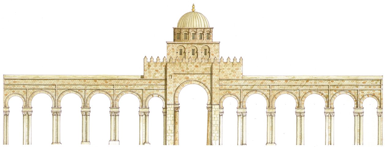Moschee von Uqba. Kairouan, Tunesien. Hauptfassade von Fernando Aznar Cenamor